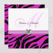 Le zèbre rose et noir lance des invitations à se m (Devant / Derrière)