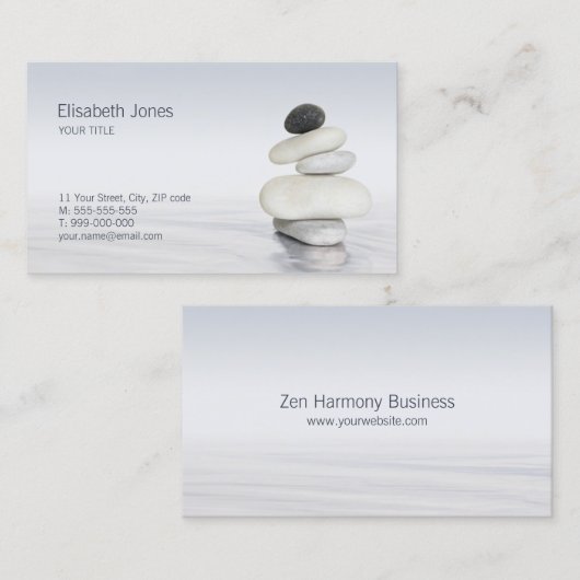 Le zen lapide le carte de visite d'équilibre (Devant / Derrière)