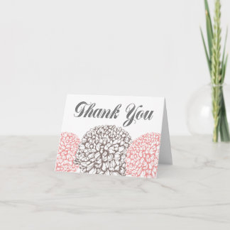 Le Zinnia rose fleurit la carte de voeux de Merci