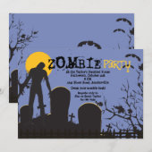 Le zombi se lève invitation de partie de Halloween (Devant / Derrière)