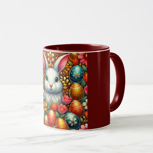 LEA ~ EASTER BUNNY Oeufs Fleurs ~ Mug (Devant droit)