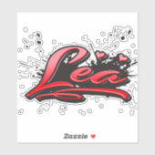 Lea red Heart Graffiti Aufkleber Sticker (Vel)