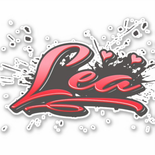 Lea red Heart Graffiti Aufkleber Sticker (Voorkant)