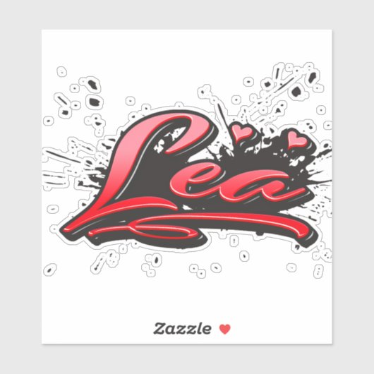 Lea red Heart Graffiti Autocollants (Feuille)