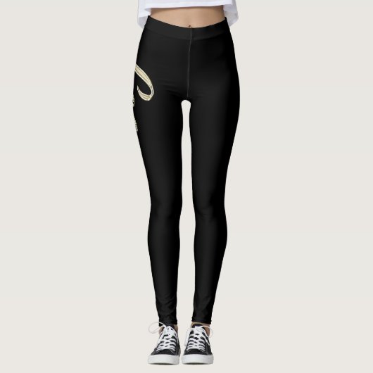 Lea white gold Handwriting Hose Leggings (Voorkant)
