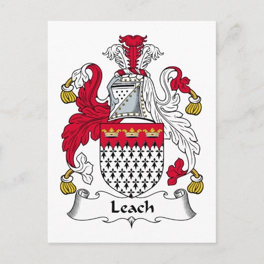 Leach Family Crest Briefkaart (Voorkant)