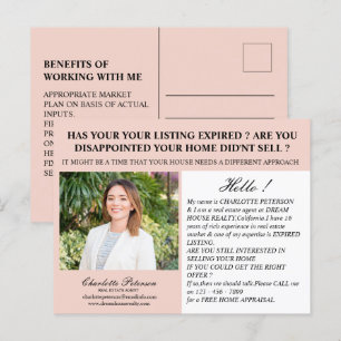 Lead Genereren van Vastgoed Verloopt Verkooplijst Briefkaart