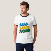 "LEAD LEARN SUCCES Slogan T-shirt voor mannen" "In (Voorkant volledig)