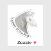 Leader of the Pack Waterverf Animal Grey Wolf Sticker (Vel)