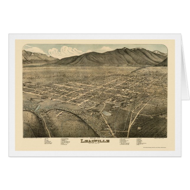 Leadville, CO Panoramic Map - 1879 (Voorkant Horizontaal)