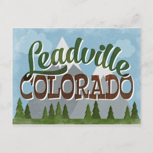 Leadville Colorado Fun Retro Snowy Mountains Briefkaart