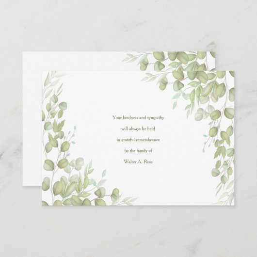 Leaf Accesents Sympathie Bedankt kaarten (Voorkant / Achterkant)