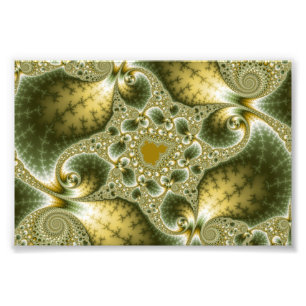 Leaf and Gold - Fractal Art Foto Afdruk