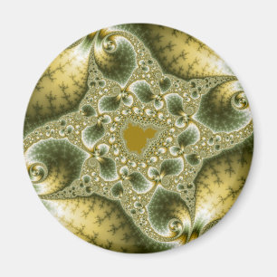 Leaf and Gold - Fractal Art Magneet