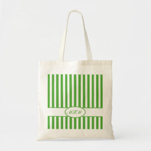 Leaf Autumnal Stripes met monogram Tote Bag