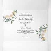 Leaf Back Wedding All-in-One Drievoudige Uitnodigi Drieluik Wenskaart (Binnenkant midden)