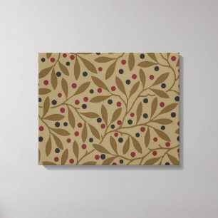 Leaf Berry Classic Kleurrijke  Patroon Art Canvas Afdruk