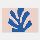 Leaf Blue Beige Inpakpapier Vel (Voorkant 2)