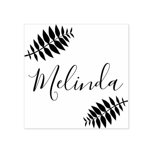 Leaf Branch - Personaliseren Rubberstempel (Afrduk)