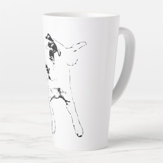 Leaf-Chase Pivot, Grinning Pup Latte Mok (Rechterhoek)