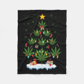 Leaf Christmas Tree Weed Stoner Xmas Premium Fleece Deken (Voorkant)