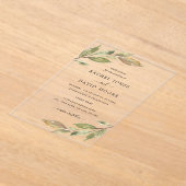 Leaf Clear Acryl bruiloft uitnodiging Acryl Uitnodigingen (Laagn)