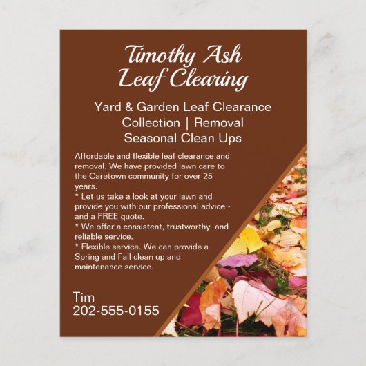 Leaf Clearing Clean Up Removal Promotie Flyer (Voorkant)