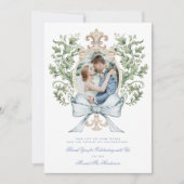 Leaf Crest w / Bow Dank u kaart (Voorkant)