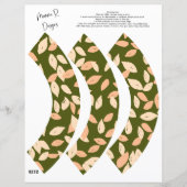 LEAF Cupcake wrapper, perzik, groen en beige (Voorkant)