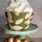 LEAF Cupcake wrapper, perzik, groen en beige