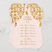 Leaf Damask Art Nouveau Table Table Table Seating  Kaart (Voorkant / Achterkant)