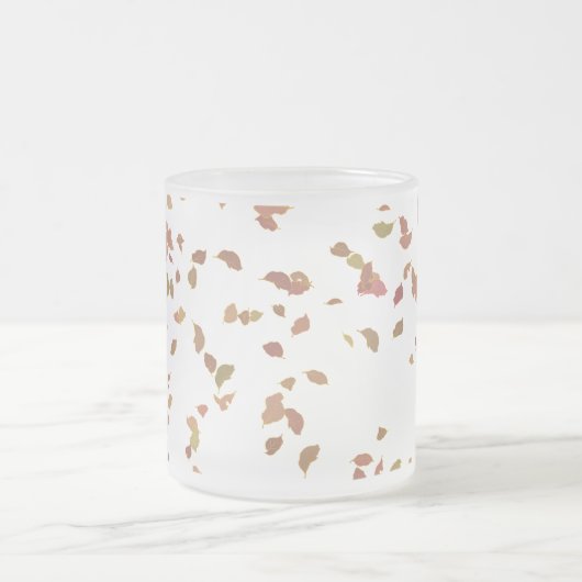 Leaf Design Frosted Glass Mok (Center)