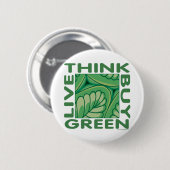 Leaf Design Ronde Button 5,7 Cm (Voorkant /achterkant)