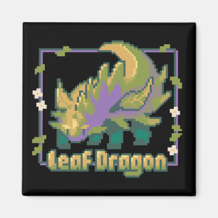 Leaf Dragon, pixel art Magneet