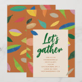 Leaf Drop Pumpkin Party Invitation (Devant / Derrière)