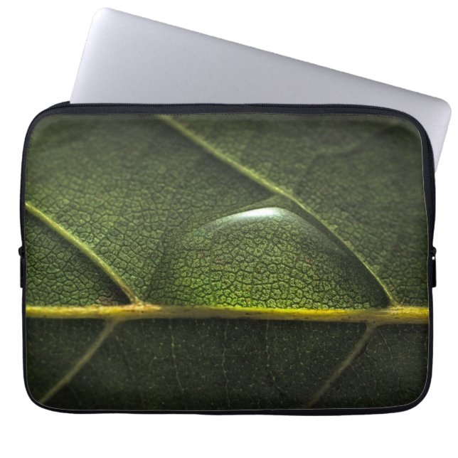 Leaf druplets laptop sleeve (Voorkant)