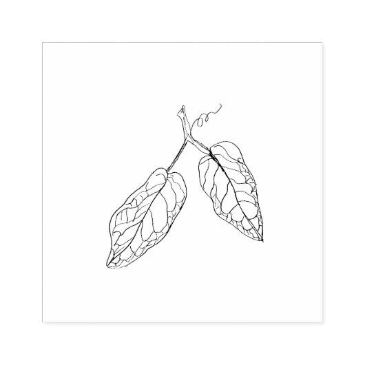 Leaf Duo, origineel getekend werk Rubberstempel (Afrduk)