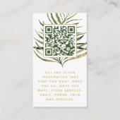 Leaf en QR Code insert Card voor bestellingen van  Informatiekaartje (Voorkant)