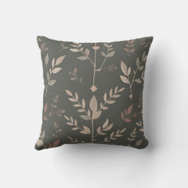 Leaf & Fern Design Donker Pastel Patroon Kussen