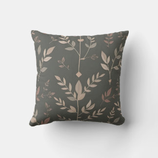 Leaf & Fern Design Donker Pastel Patroon Kussen