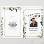 Leaf Funeral Program sjabloon (Voorkant / Achterkant)