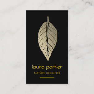 Leaf Gold Natuur Logo Yoga Meditation Eco Massage Visitekaartje