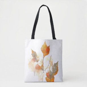 Leaf Herfst Seizoen Natuur Waterverf Kunst Schilde Draagtas