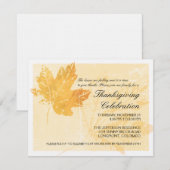 Leaf Imprint Thanksgiving Celebration Invitation Kaart (Voorkant / Achterkant)