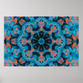 Leaf Kaleidoscope Star dans Poster bleu et orange (Devant)