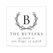 Leaf krans Initiaal retour adres stempel (Design)