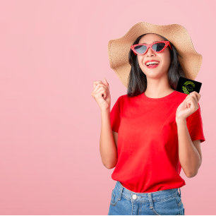 Leaf Laurel Fern Botanic Green Serpentine Black Visitekaartje