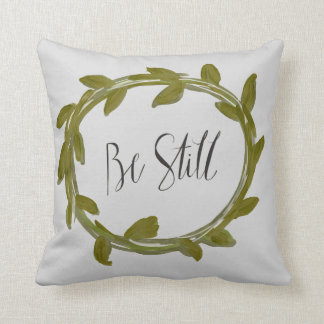 Leaf Laurel Pillow "Be still" Kussen
