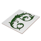Leaf Letter C in Green Monogram Tegel Tegeltje (Zijkant)