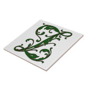 Leaf Letter Z in Green Monogram Tegel Tegeltje (Zijkant)